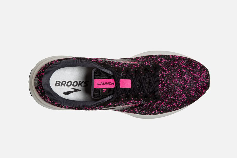 Brooks Running Shoes Womens Black/Red - Launch 7 Road - 8736-ZXLHQ